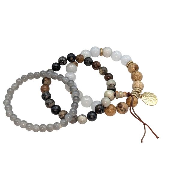 Lot of Three Stretch Beaded Bracelets - Picture 2 of 3